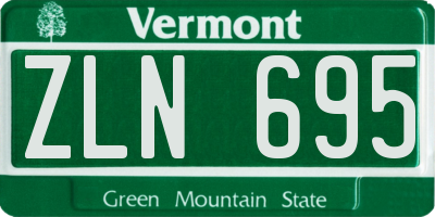 VT license plate ZLN695