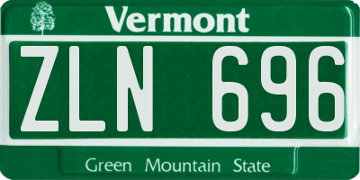 VT license plate ZLN696