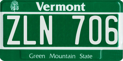 VT license plate ZLN706