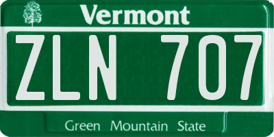 VT license plate ZLN707