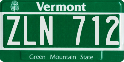 VT license plate ZLN712