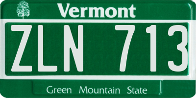VT license plate ZLN713