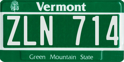 VT license plate ZLN714
