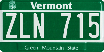 VT license plate ZLN715