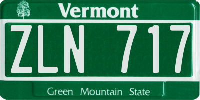 VT license plate ZLN717