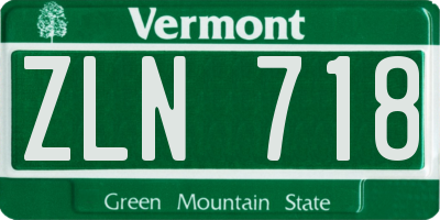 VT license plate ZLN718