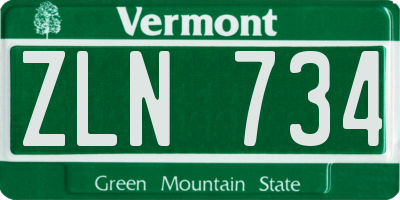 VT license plate ZLN734