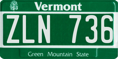 VT license plate ZLN736