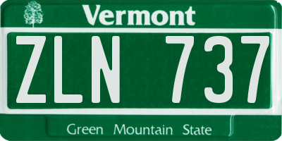 VT license plate ZLN737