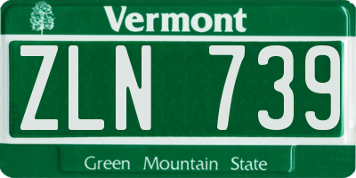 VT license plate ZLN739
