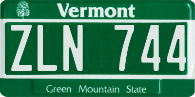 VT license plate ZLN744