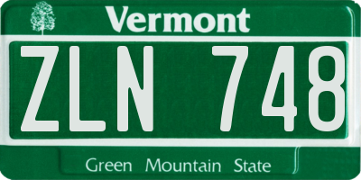 VT license plate ZLN748
