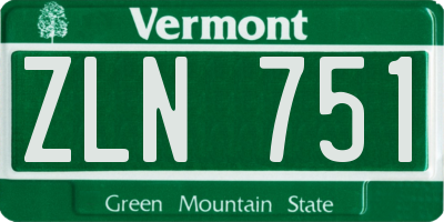 VT license plate ZLN751