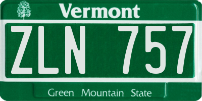 VT license plate ZLN757