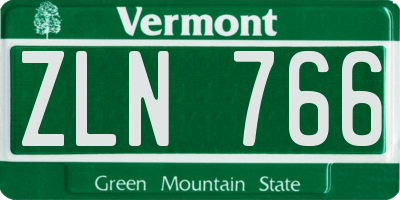 VT license plate ZLN766