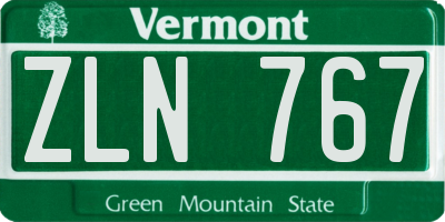 VT license plate ZLN767