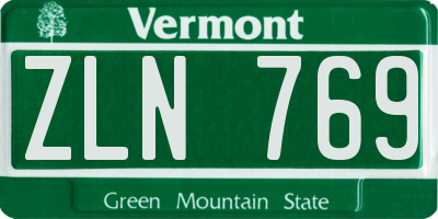 VT license plate ZLN769