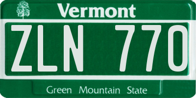 VT license plate ZLN770