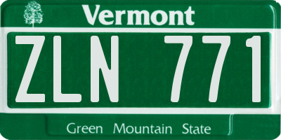 VT license plate ZLN771