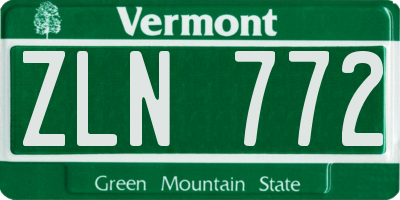 VT license plate ZLN772