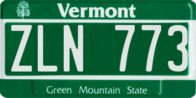 VT license plate ZLN773