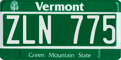 VT license plate ZLN775