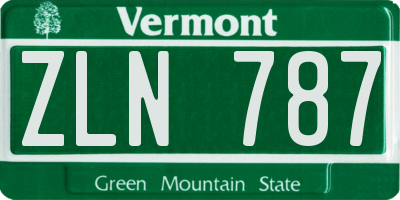VT license plate ZLN787