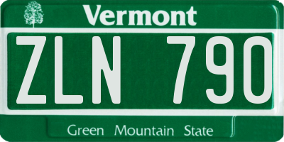 VT license plate ZLN790