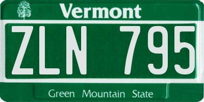 VT license plate ZLN795