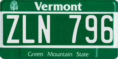 VT license plate ZLN796