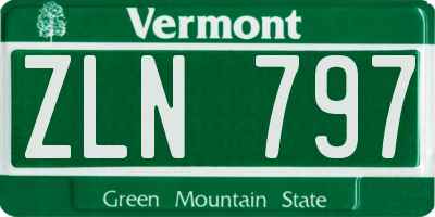 VT license plate ZLN797