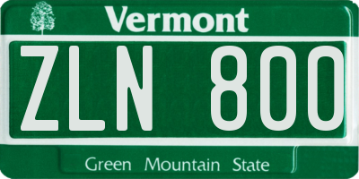 VT license plate ZLN800