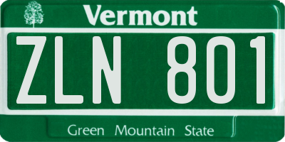 VT license plate ZLN801