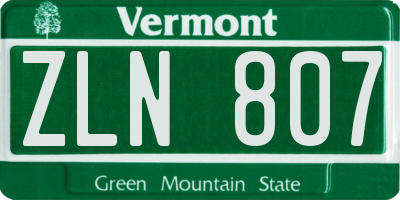 VT license plate ZLN807