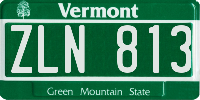 VT license plate ZLN813