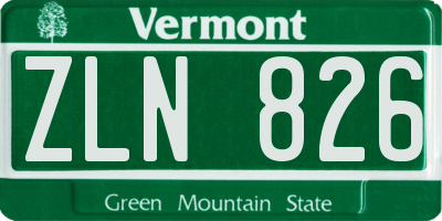 VT license plate ZLN826