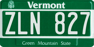 VT license plate ZLN827