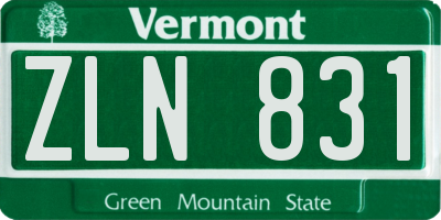 VT license plate ZLN831