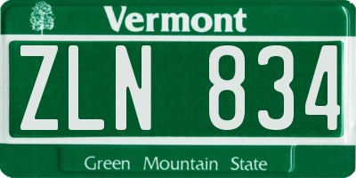 VT license plate ZLN834