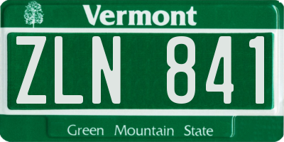 VT license plate ZLN841