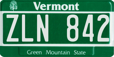 VT license plate ZLN842