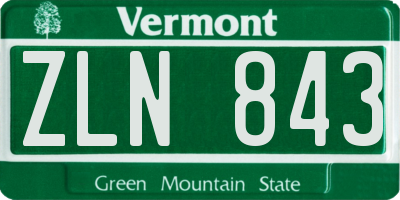 VT license plate ZLN843
