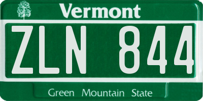VT license plate ZLN844