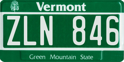 VT license plate ZLN846