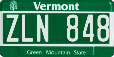 VT license plate ZLN848