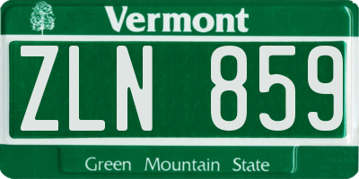 VT license plate ZLN859