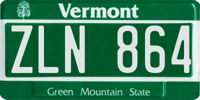 VT license plate ZLN864