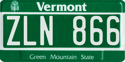 VT license plate ZLN866
