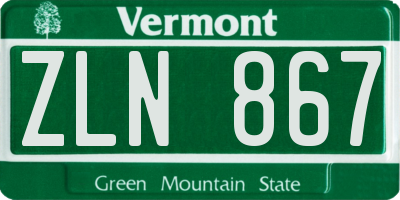 VT license plate ZLN867