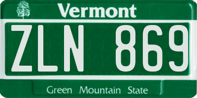 VT license plate ZLN869